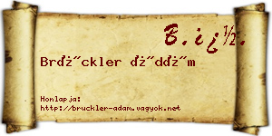 Brückler Ádám névjegykártya